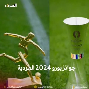 الكأس التي سيتم منحها لأفضل هداف في بطولة أمم أوروبا 2024 ( على اليسار). الكأس التي سيتم منحها لرجل المباراة (على اليمين). #جريدة_العرب #قطر #رياضة