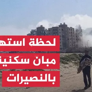 شاهد | طائرات إسرائيلية تدمر مدينة الأمل للأسرى غربي النصيرات