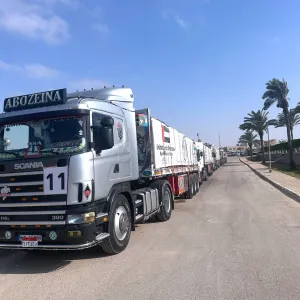 دخول 12 شاحنة مساعدات إنسانية إماراتية إلى غزة