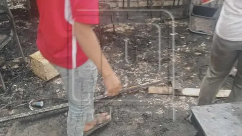 انتداب المعمل الجنائي لكشف ملابسات حريق مخزن ملوي بالمنيا