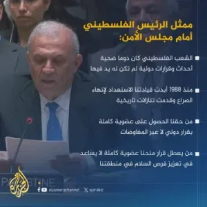 ممثل الرئيس الفلسطيني أمام مجلس الأمن: من حقنا الحصول على عضوية كاملة بقرار دولي لا عبر المفاوضات #حرب_غزة