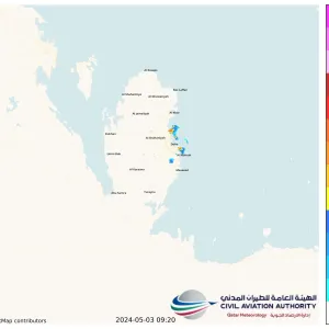 #أرصاد_قطر :  استمرار رصد لأمطار متفرقة على بعض المناطق.