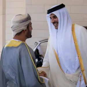 أمير قطر يستقبل صاحب السمو السيد ذي يزن