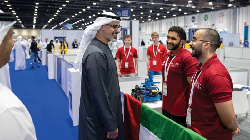 خالد بن محمد بن زايد يشهد جانباً من فعاليات المسابقة الوطنية لمهارات الإمارات