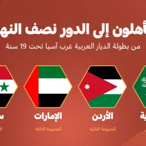 بطولة غرب آسيا تحت 19 عامًا.. الأخضر والإمارات والأردن وسوريا يتأهلون لنصف النهائي