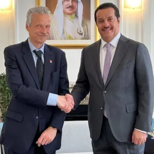 سفير مملكة البحرين في بروكسل يجتمع مع المدير العام للمعهد الملكي للعلاقات الدولية إيغمونت*