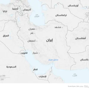 خريطة لموقع مدينة أصفهان الإيرانية بعد الهجوم الإسرائيلي
