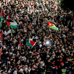 الأردن.. مظاهرة للتضامن مع غزة أمام السفارة الأميركية