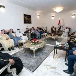 الشيخ جمال الضاري يستقبل عدداً من شيوخ ووجهاء وأئمة وخطباء، قضاء أبو غريب غربي بغداد.