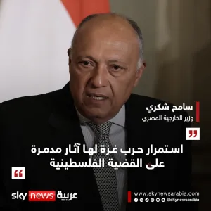 وزير الخارجية المصري: استمرار #حرب_غزة لها آثار مدمرة على القضية الفلسطينية #سوشال_سكاي