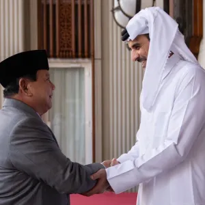 صاحب السمو يستقبل الرئيس الإندونيسي المنتخب ونائبه