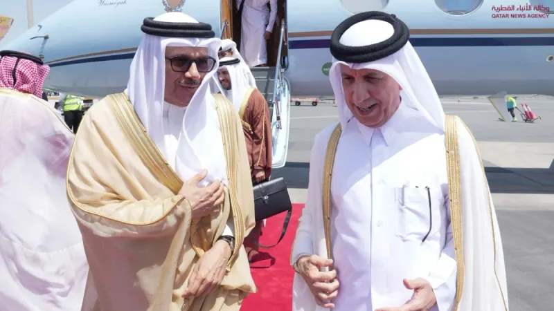 وزير الخارجية البحريني يصل الدوحة