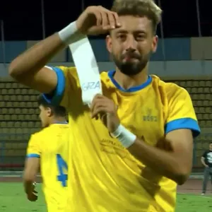 غزة احتفال مروان حمدي بهدفه في مرمى القناة في كأس مصر