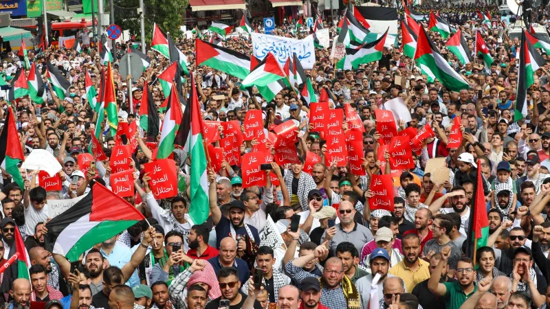 الأردن… المئات يتظاهرون تنديدا بالهجوم الإسرائيلي على رفح