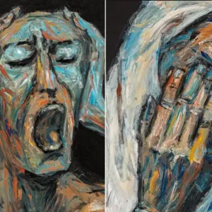 معرض "بث حي".. لوحات فنية تجسد "كل أنواع الموت" في حرب إسرائيل على غزة