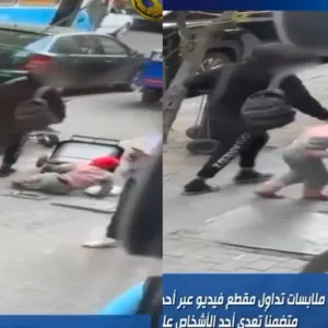 شاهد .. أب مصري يعتدي على ابنته بالضرب في الشارع لإجبارها على التسول