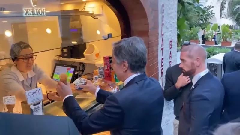 فيديو: بلينكن يطفئ سخونة ملفي فلسطين وأوكرانيا في اجتماع قمة السبع بتناول "الآيس كريم" في كابري