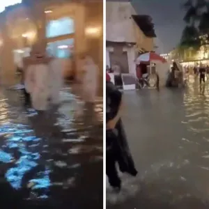 شاهد.. غرق سوق واقف بعد هطول الأمطار الغزيرة على الدوحة في قطر