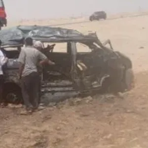 إصابة 4 أشخاص فى حادث تصادم سيارتين على طريق الفيوم الصحراوى