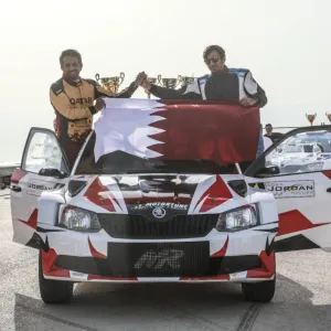 عبدالعزيز الكواري يتوج بلقب الجولة الثالثة من بطولة الأردن للراليات