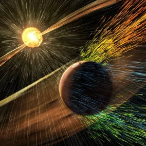 العاصفة الشمسية تستدير عن الأرض وتتجه نحو المريخ