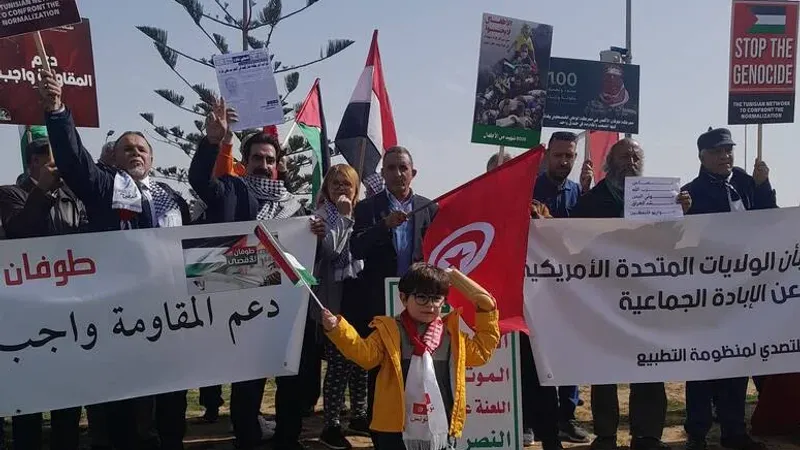وقفة احتجاجية الأحد أمام السفارة الأمريكية بتونس تطالب بوقف الإبادة الجماعية في غزّة