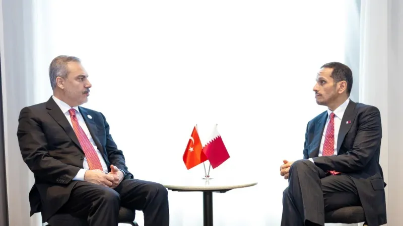 رئيس مجلس الوزراء وزير الخارجية يجتمع مع وزير الخارجية التركي