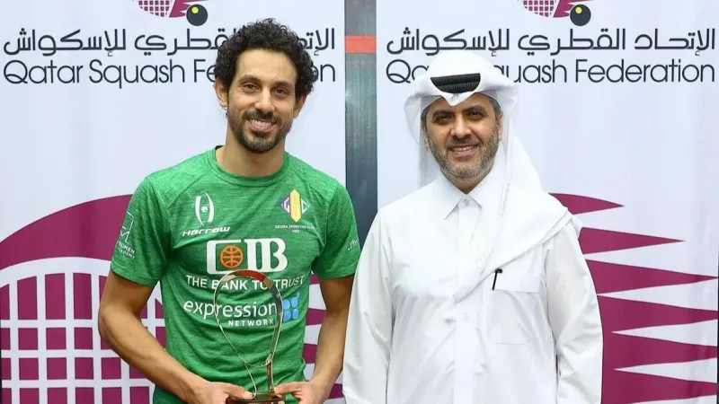 طارق مؤمن بطلاً لـ قطر الدولية للإسكواش