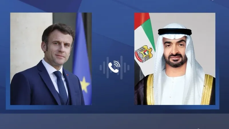رئيس الدولة يبحث مع الرئيس الفرنسي التطورات الإقليمية والدولية