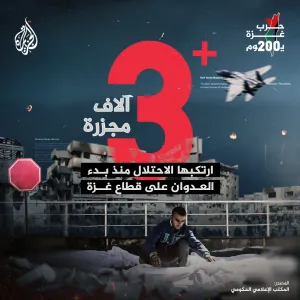 أكثر من 3 آلاف مجزرة ارتكبتها قوات الاحتلال في قطاع #غزة  #حرب_غزة