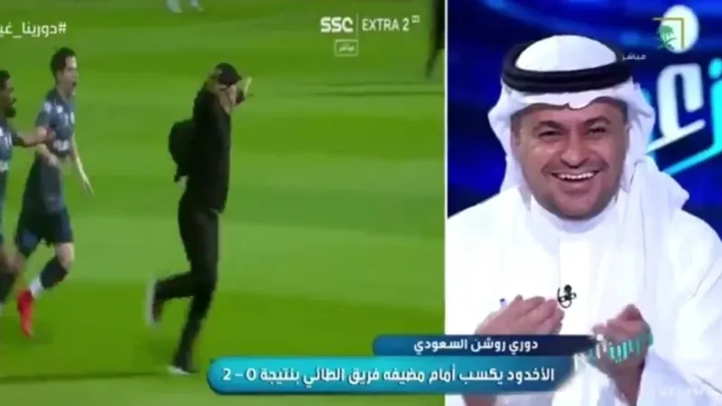 بالفيديو.. تعليق خالد الشنيف على احتفال مدرب الأخدود بعد نجاة فريقه من الهبوط