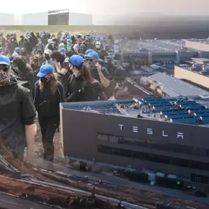 إغلاق مصنع تيسلا مؤقتاً في ألمانيا بسبب احتجاجات نشطاء المناخ لاقتحامه