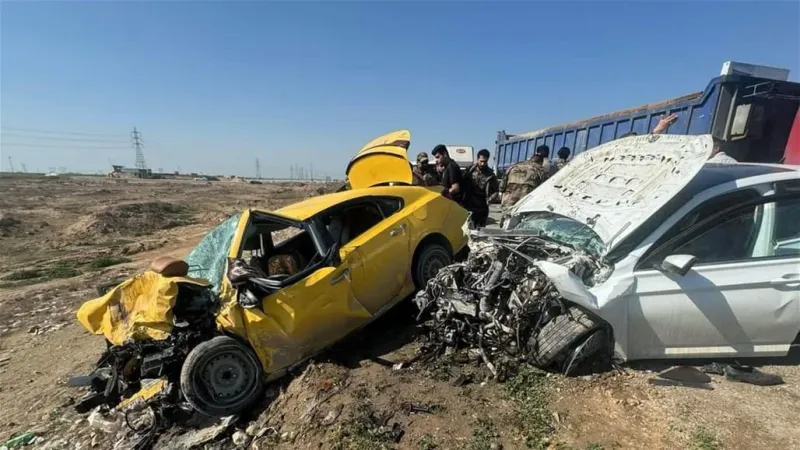 مصرع وإصابة ستة أشخاص بحادث على طريق كركوك بغداد