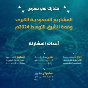أمانة الرياض تشارك في معرض المشاريع الكبرى وقمة الشرق الأوسط 2024م