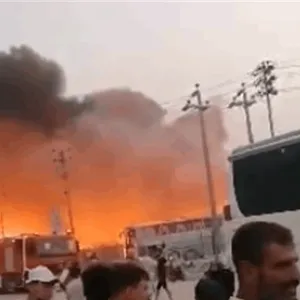 حريق ضخم في الطمر الصحي بالنجف