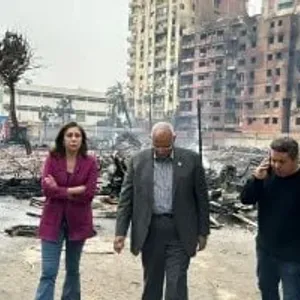 وزيرة الثقافة تتجه إلى موقع حريق "الحارة الشعبية" في استوديو الأهرام