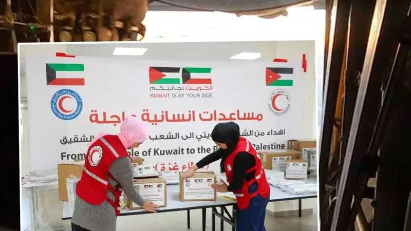 سلاح الجو الأردني ينفذ عملية إنزال جوي لأجهزة ومعدات طبية من «الهلال الأحمر الكويتي»