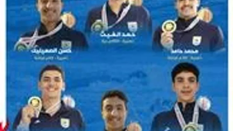 6 ميداليات جديدة لأبطال السباحة في دورة الألعاب الخليجية الأولى للشباب