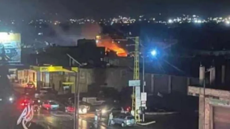 بالصور والفيديو- غارات إسرائيليّة فجراً على مبنى خالٍ كان يشغله "حزب الله" في بلدة سرعين - بعلبك