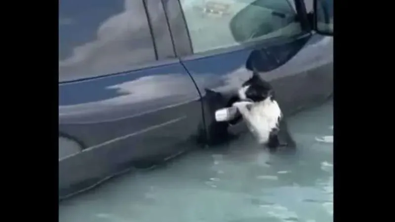 فيديو إنقاذ قطة من الغرق في الإمارات ينال إعجاب الملايين: «الراحمون يرحمهم الله»