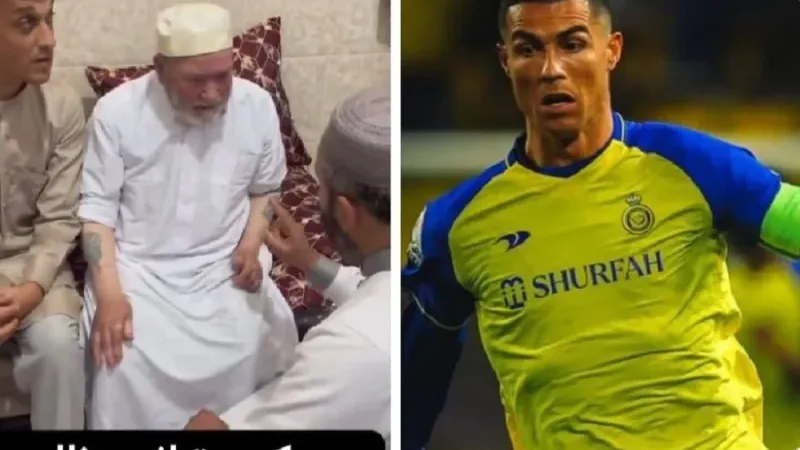 شاهد.. فيديو ل "عم رونالدو" يشهر إسلامه داخل مسجد في الجزائر يثير الجدل