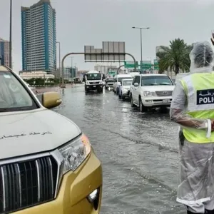 فرق حكومة عجمان تتعامل مع تداعيات الحالة الجوية