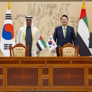 رئيس الدولة والرئيس الكوري يشهدان توقيع اتفاقية الشراكة الاقتصادية الشاملة