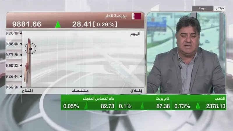 عبر "𝕏": بورصة قطر تفتتح جلسة اليوم على ارتفاعات بـ 0.15% إلى مستويات 9867 نقطة