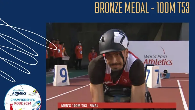 بطولة العالم لالعاب القوى لذوي الاعاقة: برونزية لمحمد نضال الخليفي في سباق 100 متر كراسي (فئة تي 53)