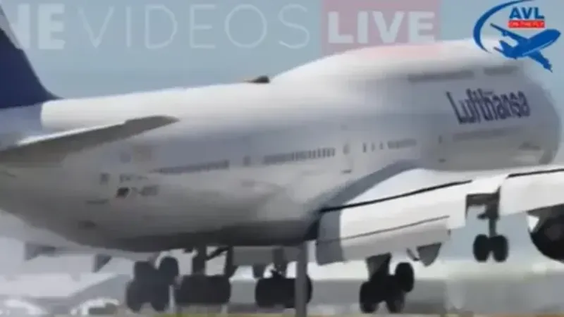 "فيديو" طائرة ضخمة تصطدم بمدرج عند هبوطها.. وترتد عاليا