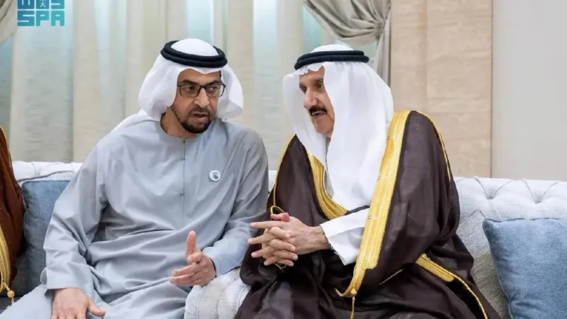 منصور بن متعب ينقل تعازي القيادة لرئيس دولة الإمارات في وفاة الشيخ طحنون بن محمد آل نهيان