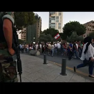 مظاهرة أمام السفارة المصرية في بيروت تطالب بفتح معبر رفح