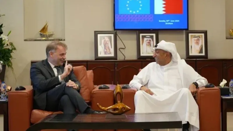 رئيس «الغرفة» والوزير المفوض رئيس قسم الشؤون التجارية الأوروبية يبحثان تأسيس غرفة التجارة الأوروبية في البحرين