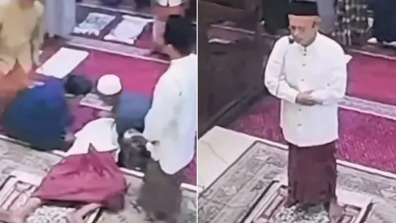 وفاة إمام مسجد أثناء صلاة الفجر في إندونيسيا (فيديو) https://shrq.me/nbsjqn